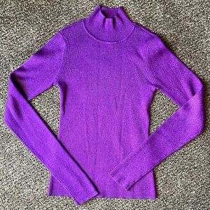 NBD Plum Purple Shimmer Long Sleeve Turtleneck